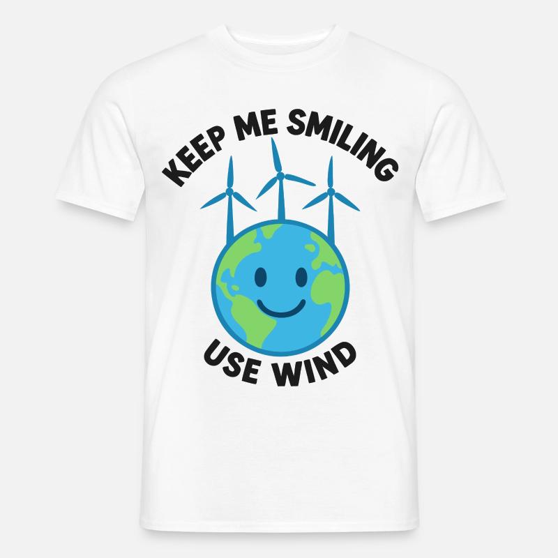Keep Me Smiling – Use Wind Power - Men’s T-shirt - white