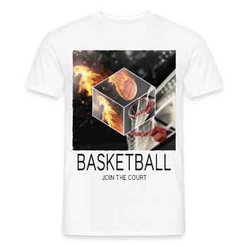 Basketball Feu Joueur de basket-ball Fan Dunking Sport - T-shirt homme - blanc - Devant - AI Model Male 178 dark (178cm)