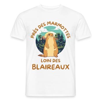 Humour marmotte - T-shirt homme - blanc - Devant - AI Model Male 178 dark (178cm)