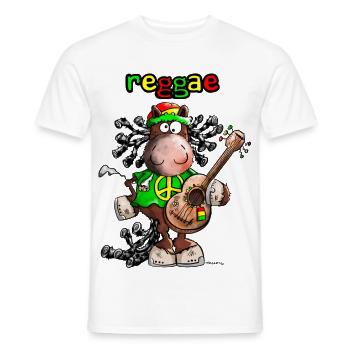 Reggae Pferd - Männer T-Shirt - Weiß - Vorne - AI Model Male 178 dark (178cm)