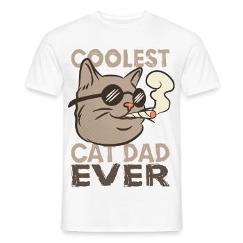 Cat Dad - Men's T-Shirt - white - Front - AI Model Male 178 dark (178cm)