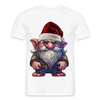 Christmas gnome insulted with gnome - Men's T-Shirt - white - Front - AI Model Male 178 dark (178cm)