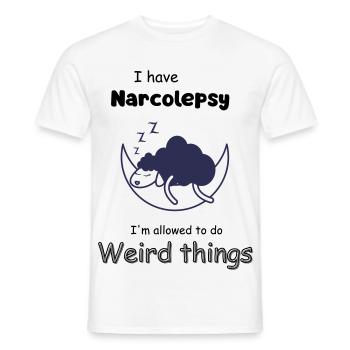 Schlafendes Schaf im Mondlicht mit Narkolepsie  - Männer T-Shirt - Weiß - Vorne - AI Model Male 178 dark (178cm)