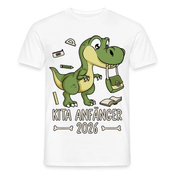 Kita Beginner 2026 Dinosaur - Men's T-Shirt - white - Front - AI Model Male 178 dark (178cm)