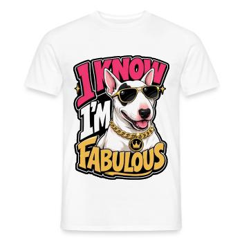 Bullterrier - Männer T-Shirt - Weiß - Vorne - AI Model Male 178 dark (178cm)