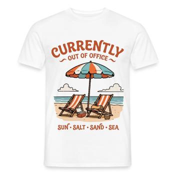 Currently Out Of Office Strand Urlaub Retro - Männer T-Shirt - Weiß - Vorne - AI Model Male 178 dark (178cm)