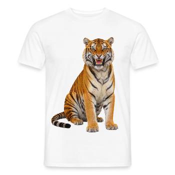 Tiger - Männer T-Shirt - Weiß - Vorne - AI Model Male 178 dark (178cm)
