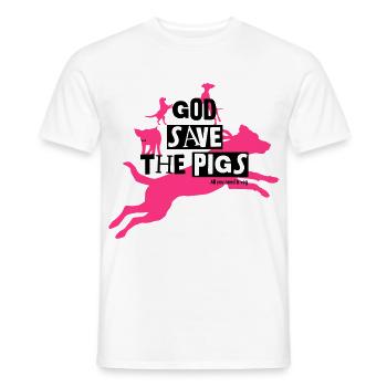God save the pigs Color - Männer T-Shirt - Weiß - Vorne - AI Model Male 178 dark (178cm)
