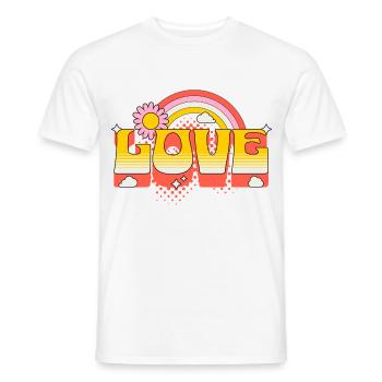 Love Scripture Flower Rainbow Clouds Art - Men's T-Shirt - white - Front - AI Model Male 178 dark (178cm)