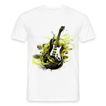 E-Gitarre Gitarre Gitarrist Musik Instrument Rock - Männer T-Shirt - Weiß - Vorne - AI Model Male 178 dark (178cm)