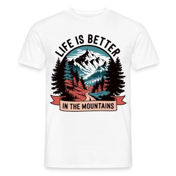 Leben ist besser in den Bergen - Männer T-Shirt - Weiß - Vorne - AI Model Male 178 dark (178cm)