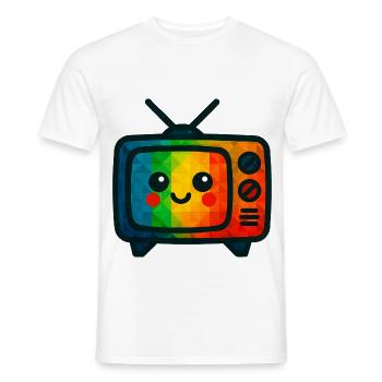 WPAP Polygon Téléviseur jouet de style kawaii - T-shirt homme - blanc - Devant - AI Model Male 178 dark (178cm)