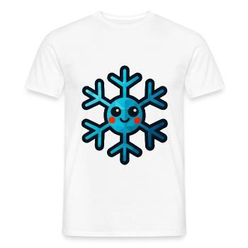 WPAP Polygon Kawaii Style Toy Snowflake - Men's T-Shirt - white - Front - AI Model Male 178 dark (178cm)