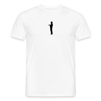 Kellner Butler Schattenfigur - Männer T-Shirt - Weiß - Vorne - AI Model Male 178 dark (178cm)
