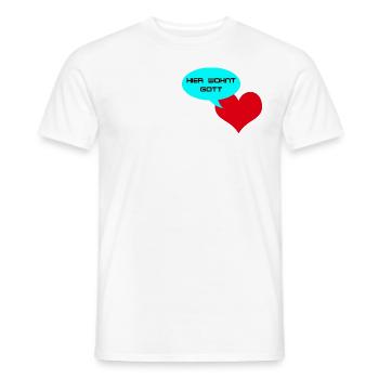 Hier Wohnt Gott - Männer T-Shirt - Weiß - Vorne - AI Model Male 178 dark (178cm)