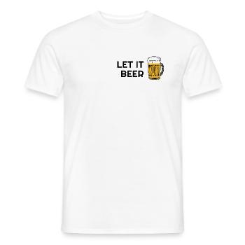 Let it Beer Funny Beer Lovers Sayings Parody - Men's T-Shirt - white - Front - AI Model Male 178 dark (178cm)