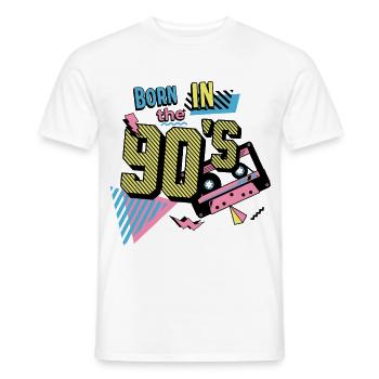 Born in the 90s Retro Nostalgia 90s Design - Men's T-Shirt - white - Front - AI Model Male 178 dark (178cm)
