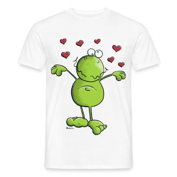 Frog in Love - Men's T-Shirt - white - Front - AI Model Male 178 dark (178cm)