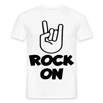 Rock on musicien, bassiste, mélomane 001 - T-shirt homme - blanc - Devant - AI Model Male 178 dark (178cm)