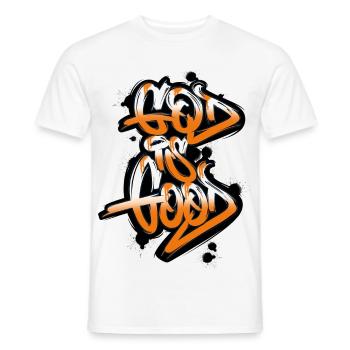 Graffiti God is Good - Style foi urbaine ! - T-shirt homme - blanc - Devant - AI Model Male 178 dark (178cm)