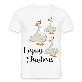 Happy Christmas - Men's T-Shirt - white - Front - AI Model Male 178 dark (178cm)