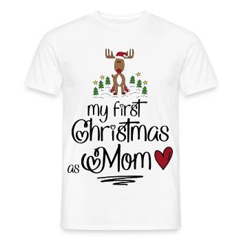 Mon premier Noël en tant que maman - T-shirt homme - blanc - Devant - AI Model Male 178 dark (178cm)