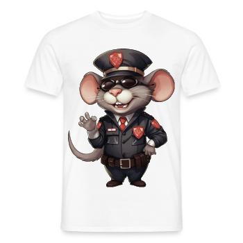 Ratten Polizist - Männer T-Shirt - Weiß - Vorne - AI Model Male 178 dark (178cm)