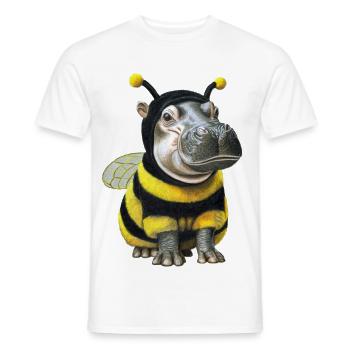 Hippopotamus Bee 2 - Men's T-Shirt - white - Front - AI Model Male 178 dark (178cm)