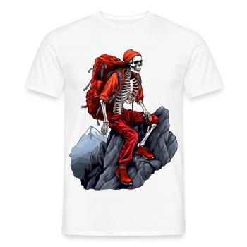 Skelette Bergsteiger / Wandern Skelett - Männer T-Shirt - Weiß - Vorne - AI Model Male 178 dark (178cm)