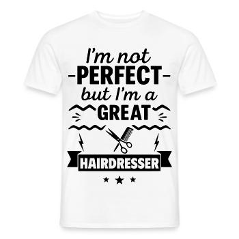 Pas parfait mais un super coiffeur - T-shirt homme - blanc - Devant - AI Model Male 178 dark (178cm)