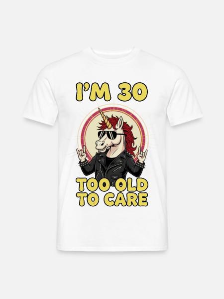 30 Jahre Einhorn Glitzer Spruch 30. Geburtstag - Männer T-Shirt - Weiß