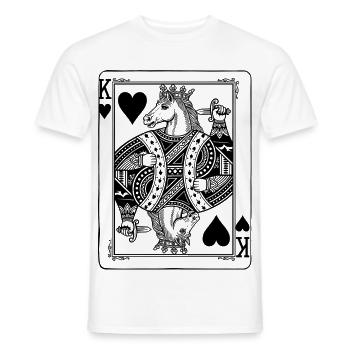 Herz König Pferd - Reiten Spielkarte Geschenk - Männer T-Shirt - Weiß - Vorne - AI Model Male 178 dark (178cm)