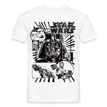 Star Wars Retro Design Darth Vader  - Männer T-Shirt - Weiß - Vorne - AI Model Male 178 dark (178cm)