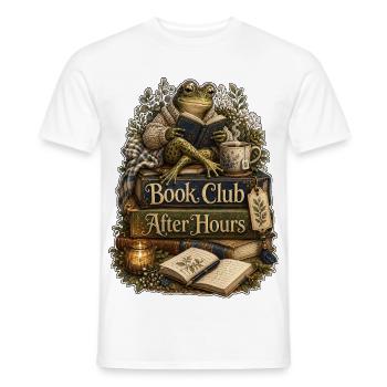 Club de lecture après les heures de travail Grenouille - T-shirt homme - blanc - Devant - AI Model Male 178 dark (178cm)