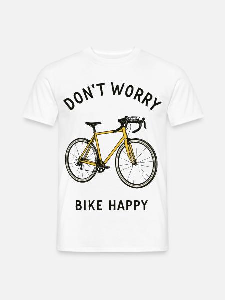 Bike happy - Männer T-Shirt - Weiß