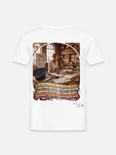 Heuschrecke JOGUE Finanzberaterin in 4 Sprachen - Männer T-Shirt - Weiß