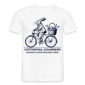 Esthétique de l’équipage de vélo Retro Vintage Bunny de Pâques - T-shirt homme - blanc - Devant - AI Model Male 178 dark (178cm)