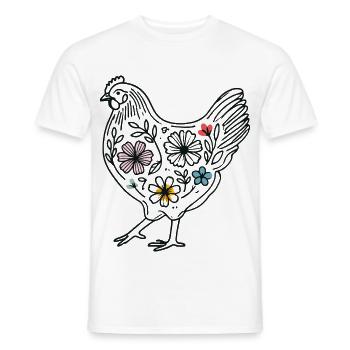 Poulet de Pâques avec des fleurs pour les amateurs de poulet - T-shirt homme - blanc - Devant - AI Model Male 178 dark (178cm)