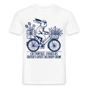 Courrier de Pâques Bunny Retro Delivery Crew - T-shirt homme - blanc - Devant - AI Model Male 178 dark (178cm)