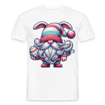 Nain de Pâques avec oeuf Happy Dwarf Easter - T-shirt homme - blanc - Devant - AI Model Male 178 dark (178cm)
