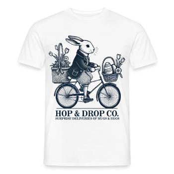 Ostern Retro Hase Überraschung Lieferungen Fahrrad - Männer T-Shirt - Weiß - Vorne - AI Model Male 178 dark (178cm)