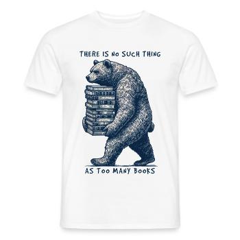 Funny book lover bear statement for book fan - Men's T-Shirt - white - Front - AI Model Male 178 dark (178cm)