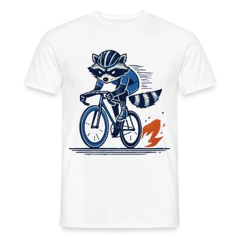 Raton laveur sur vélo de course pour les cyclistes sportifs - T-shirt homme - blanc - Devant - AI Model Male 178 dark (178cm)