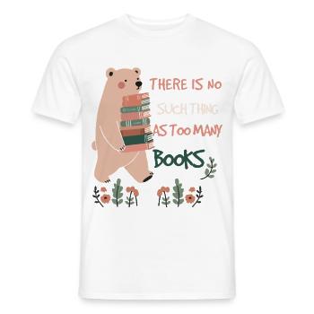 Book Lover Funny Book Quote with Bear - Men's T-Shirt - white - Front - AI Model Male 178 dark (178cm)
