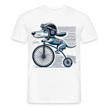 Conception de vélo pour chien amusante pour les amateurs de vélo - T-shirt homme - blanc - Devant - AI Model Male 178 dark (178cm)
