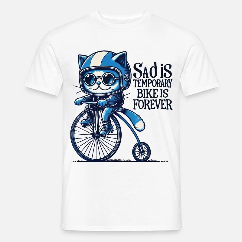 Cats Bicycle Design with Saying for Cyclists - Men's T-shirt - white