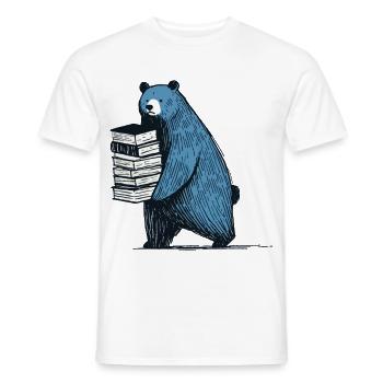 Bücher Leseratte Buchliebhaber Lustiges Buch - Männer T-Shirt - Weiß - Vorne - AI Model Male 178 dark (178cm)