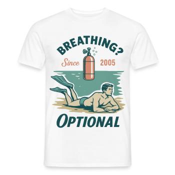 Respiration Optionnel Plongeur Océan Mer - T-shirt homme - blanc - Devant - AI Model Male 178 dark (178cm)