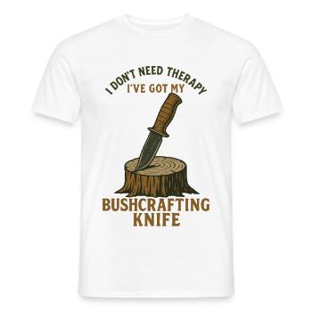 Prepper Bushcrafting Knife Survival Skills - Men's T-Shirt - white - Front - AI Model Male 178 dark (178cm)