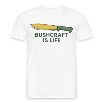 Bushcraft Is Life Prepper Survival - Men's T-Shirt - white - Front - AI Model Male 178 dark (178cm)